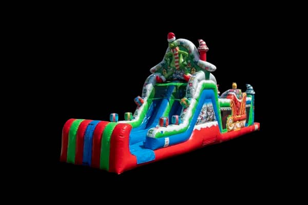 Grinch Whoville Mayhem inflatable rental from Jumping Jax